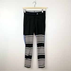 Adidas Stella McCartney Climalite Leggings Womens Sz Small Striped Calf Zipper
